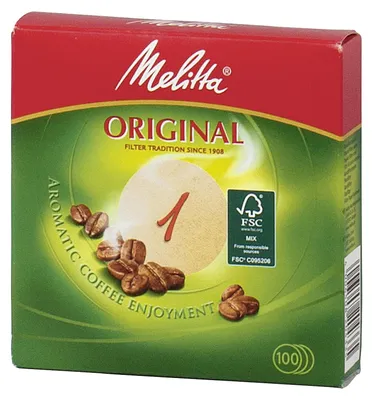 Produktbild von Melitta Rundfilterpapier 1 naturbraun 100ST