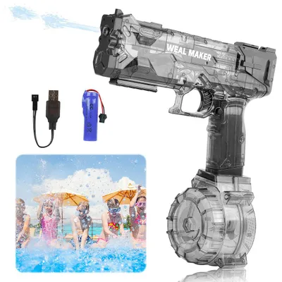 Produktbild von Wasserpistole Elektrisch, Wasserpistolen mit Coolen LED-Flamme, Wiederaufladbarer Elektrische Wasserpistole für Erwachsene und Kinder, Wasserspielzeug