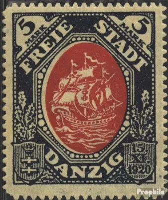 Produktbild von Briefmarken Danzig 1921 Mi 61 mit Durchstich, Zähnung evtl. fehlerhaft mit Falz Handelskogge