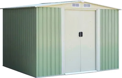 Produktbild von GOPLUS Gerätehaus 4,75㎡, 8,34m³, , Geräteschuppen mit Fenster, Garten Schuppen, Metall Gartenhaus, im Freien, Türgröße: 95x154m