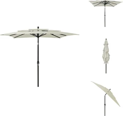 Produktbild von vidaXL Sonnenschirm mit Aluminium-Mast 3-lagig Sandfarben 2,5x2,5 m - Sonnenschirme & Sonnenschutze