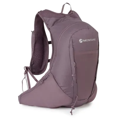 Der Rucksack "Trailblazer 16" von Montane in lila; geeignet für alpine Aktivitäten; mit ergonomischem Design und verstellbaren Trägern.