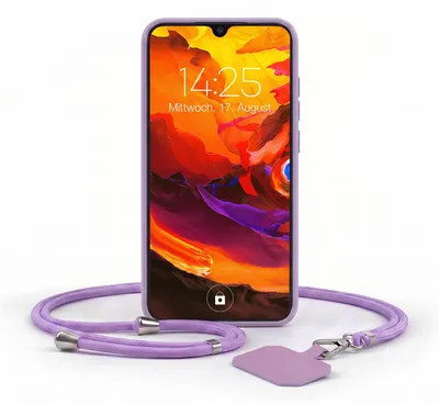 Produktbild von Handyhülle für Huawei P30 mit Handykette Band Kordel Hülle Case Schutzhülle Lila Violett