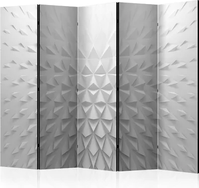 Image de Cloison acoustique Effet 3D Photo abstraite Paravent 225 x 172 cm Imprimé recto-verso sur toile intissé Mousse acoustique Cloison Paravent Espagnol Brise-vue Bureau à domicile Blanc a-B-0086-z-c