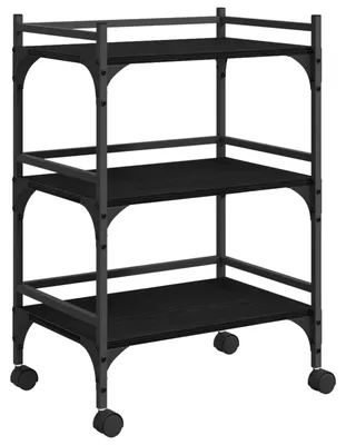 Zdjęcie produktu dla vidaXL Wózek kuchenny o wyglądzie czarnego dębu 50 x 35 x 75,5 cm