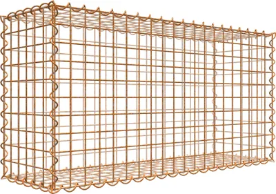 Produktbild von Rostige Gabione 100 cm x 50 cm x 30 cm (L x H x T), Maschenweite 5 cm x 5 cm, Spirale