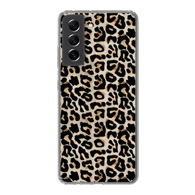 Produktbild von MuchoWow® Handyhülle Schutzhülle Hülle für Samsung Galaxy S21 FE Pantherdruck - Braun - Luxus Silikon Softcase Handy Hülle - Mobiltelefonhülle