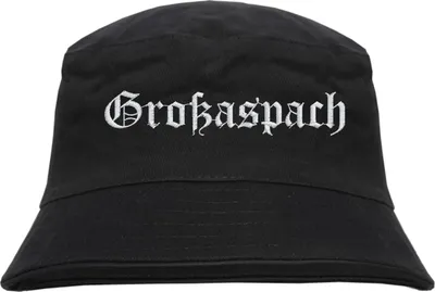 Produktbild von Großaspach  Fischerhut - Altdeutsch - bestickt -  Bucket Hat Anglerhut Hut Schwarz L/XL