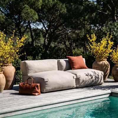 Produktbild von Modulare 2-Sitzer-Gartenmöbel in Beige - Oviala Mixi