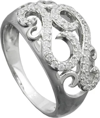 Produktbild von Ring Damenring mit weißen Zirkonia auf dem Muster 925 Silber Innenumfang 60mm Ø19.1mm