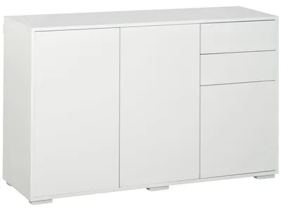 Produktbild von Kommode – Schminktisch – Schrank – Aufbewahrungsmöbel – Sideboard – 2 Schubladen – Verstellbare Ablage – Weiß – 117 x 36 x 74 cm