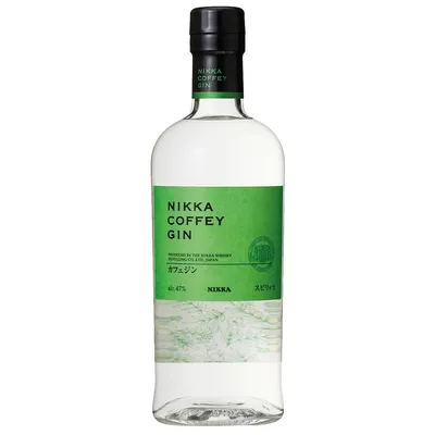 A bottle of Nikka Coffey Gin on a white background.