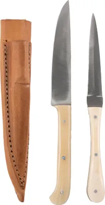 Produktbild von Mittelalter-Besteck Set Typ 1 inkl. Doppellederscheide Knochen