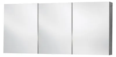 Produktbild von Differnz Somero Spiegelschrank - -es MDF - 120 cm breit - Farbe Anthrazit - 3 Türen mit Spiegel - Verstellbare Einlegeböden - Badschrank ohne Beleuchtung - Ohne Griff