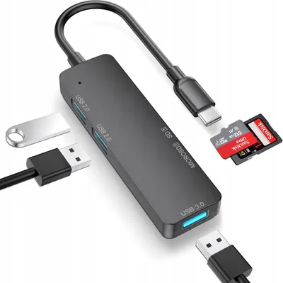 Produktbild von rozbočovač 6 v 1 Type-C na USB 2.0 / USB 3.0 / TF / SD adaptér pro MacBook / notebook s Windows