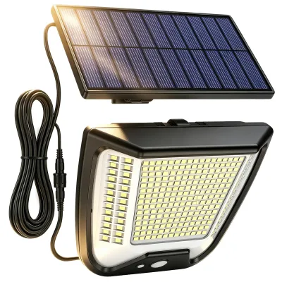 Solar-LED-Außenleuchte 288 LEDs, 6500K, IP65, schwarz