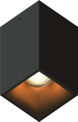 Produktbild von Ledvion – LED Deckenstrahler Schwarz Quadratisch, 80x80mm, 3W, 2700K, 345 Lumen, Dimmbar, GU10 Fassung, Aluminium, IP20