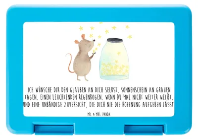 Produktbild von Mr. & Mrs. Panda Lunchbox Maus Sterne - Weiß - Geschenk, Essensbox, Taufe, Taufgeschenk, Frühstücksbox, Bentobox, Träume, Geburt, Bento Box, Picknickbox, Geburtstag