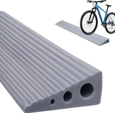 Productafbeelding van Drempelhelling PVC - Oprijplaat - Overwin Drempels - Antislip Groefprofiel - 100 x 7 x 3 cm - Grijs