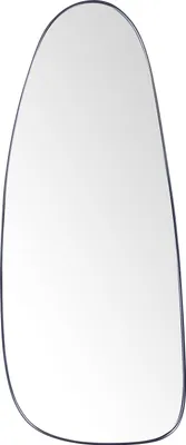 Produktbild von BELIANI Wandspiegel Schwarz Glas und Metall 95x39 cm Oval mit Dünnem Rahmen Asymmetrisch Modern Wohnaccessoire Wohnzimmer Schlafzimmer Wohnbereich