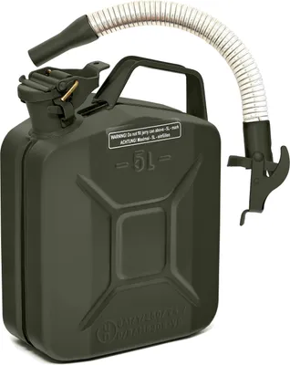 Produktbild von BW® Kraftstoffkanister Metall Benzinkanister 5 Liter mit Ausgießer - Bronzegrün RAL 6031-F9 - UN-Zulassung - Hergestellt in Europa