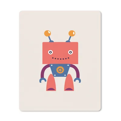Produktbild von MuchoWow® Mauspad Mousepad Roboter - Getriebe - Gesicht - Antenne - Kinder - Jungen 30x40 cm - Mousepads - Maus Mat - Pad - Mausunterlage - Mausmatten