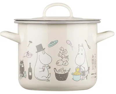 Produktbild von Muurla Mumins Bon Appetit Topf 2,5 l Emaille beige, mehrfarbig