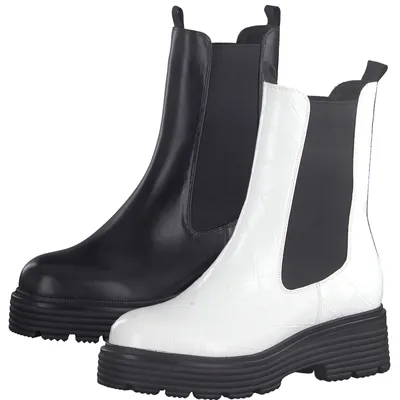 Produktbild von Tamaris Damen Chelsea Boots Stiefel Plateau 1-25426-27, Größe:39 EU, Farbe:Weiß