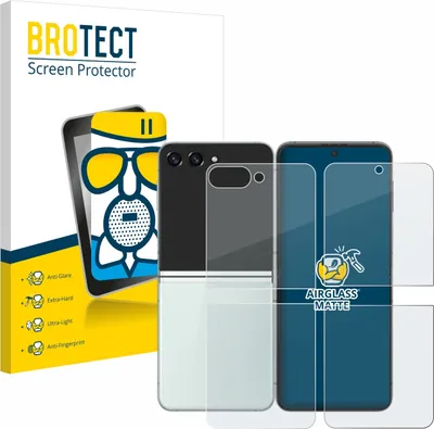 Produktbild von BROTECT Entspiegelungs Schutzglas für Samsung Galaxy Z Flip 5 (Display+Rückseite) Schutzfolie Panzer Folie Glas Display Schutz matt