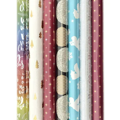 Image de Papier cadeau de Noël - assortiment de 7 rouleaux - 3 mètres x 70 cm