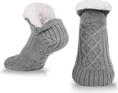 Produktbild von ALSTER HERZ® Hausschuhsocken Grau 36-39, ABS Sohle, Damen und Herren, A0331