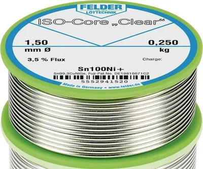 Produktbild von Lötdraht ISO-Core Clear 1,5mm 250g Sn100Ni+ FELDER