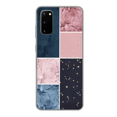 Produktbild von MuchoWow® Handyhülle Schutzhülle Hülle für Samsung Galaxy S20 Marmor - Rosa - Blau Silikon Softcase Handy Hülle - Bild