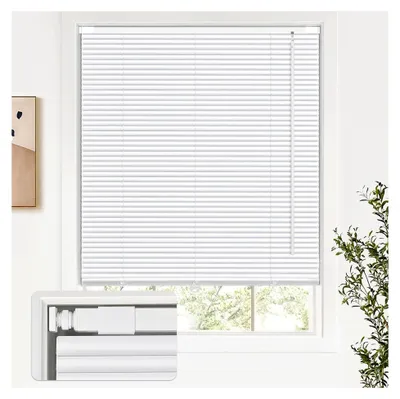 Produktbild von Kabellose Mini-Jalousien aus Aluminium, ohne Bohren, 100 % Sichtschutz, S-Kurven-Jalousien für Fenster, Raumverdunkelung, horizontale Fensterrollos und Lampenschirme für Zuhause, 55,9 x