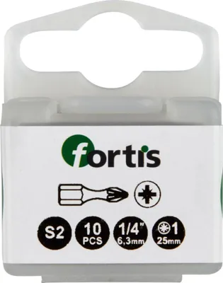 Produktbild von Fortis 4317784729321, 10 Stück(e), Kreuz, PZ 1, 1/4", 25 mm