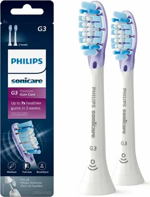 Produktbild von Philips Sonicare G3 Premium Gum Care HX9052/17 2x Weiße Bürstenköpfe für Schallzahnbürste, 2 Stück(e), Weiß, Weich, Gummi, 2 Series plaque control 2 Series plaque defense 3 Series gum health DiamondClean DiamondClean...