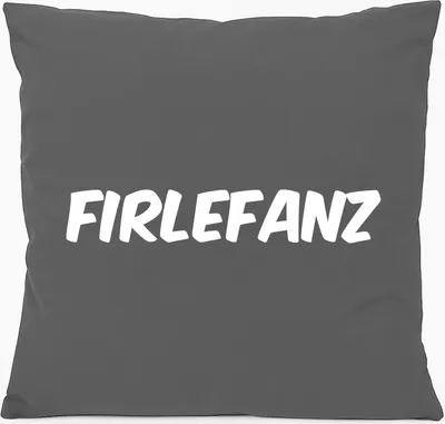 Produktbild von Huuraa Kissen Firlefanz Schriftzug 40x40cm mit Füllung Steel Grey Baumwolle Dekokissen Geschenkidee