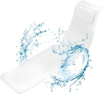Produktbild von Ganzkörper-Badkissen mit 30 Antirutsch-Saugnäpfen, 125x36 cm, für Badewanne