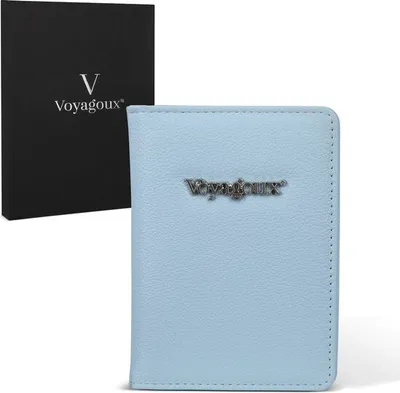 Produktbild von Voyagoux® Reisepasshülle / Gepäckanhänger Set - Reisepasshüllen - Gepäckanhänger für Koffer - Blau