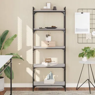 Productafbeelding van Maison Exclusive - Boekenkast met 5 planken, grijs Sonoma, 60x30x154 cm, houtvezel