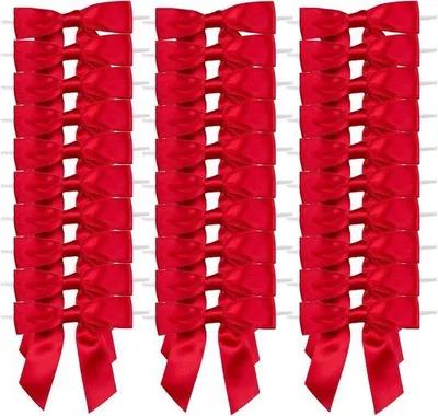 Productafbeelding van Handgemaakte buisjes - Decoratieve breielementen - Verpakking voor cadeaus - 6,3 cm - Rood