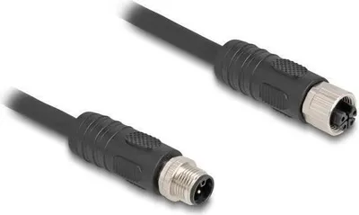 Imagen del producto de Delock - Cable sensor - M12 (4 pines) (macho) a M12 (4 pines) (hembra) - 63 V - 12 A - 2 m - sin silicona, con codificación L -