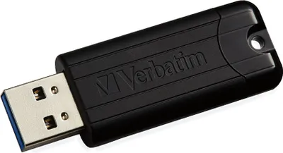 Produktbild von Verbatim PinStripe 3.0 - USB 3.0-Stick 128GB  - Schwarz, 128 GB, USB Typ-A, 3.2 Gen 1 (3.1 Gen 1), Dia, 7 g, Schwarz