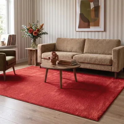Produktbild von Volero - Waschbarer Teppich - Vivid Rot - 160x220 cm - Wohnzimmer, Esszimmer, Kinderzimmer, Schlafzimmer - Klassik, Ländlich, Modern, Skandinavisch