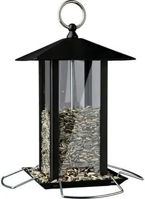 Produktbild von TRIXIE Futterspender, Hängend, Schwarz, Transparent, Metall, 1 l, Samen, 200 mm