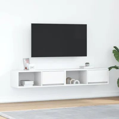 Image de vidaXL Armoires TV 2 pcs. Blanc 80x31x25,5 cm Bois composite