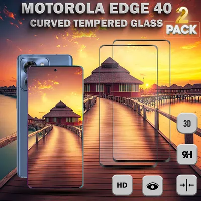 Produktbild von 2-Pack Motorola Edge 40 Displayschutzfolie - Gehärtetes Glas 9H - Super Qualität 3D