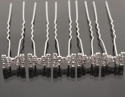 Produktbild von 5 Haarnadeln Strass Schleifen Bow Hairpins Frisur