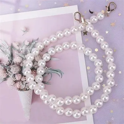 Productafbeelding van SnelShoppen - 100 cm Parelketting, Mobiele Telefoonketting, Draagband met Metalen Gesp, Schouderriem, Crossbody Handtasketting, DIY Decoratie, Hoogwaa