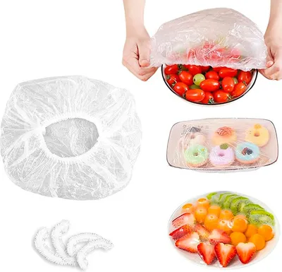 Obrázek produktu pro Elastické kryty na potraviny 100 ks opakovaně použitelné obaly na misky a talíře ochrana čerstvosti - Wraps